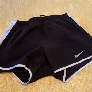 Nike black and white athletic shorts